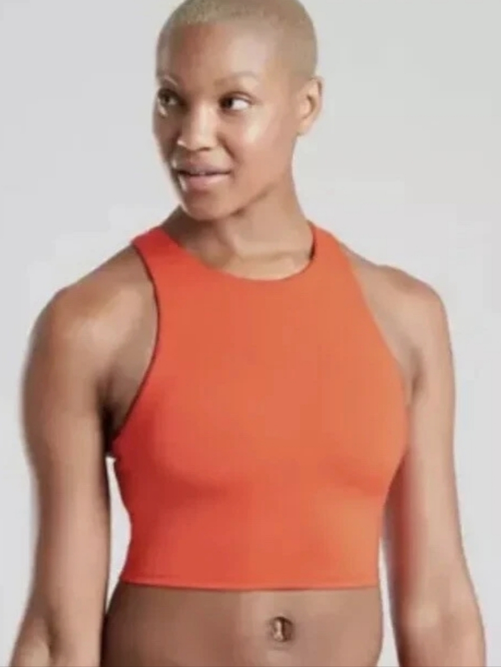Athleta Conscious Crop Built In Bra Orange D-DD Size 3x NWT